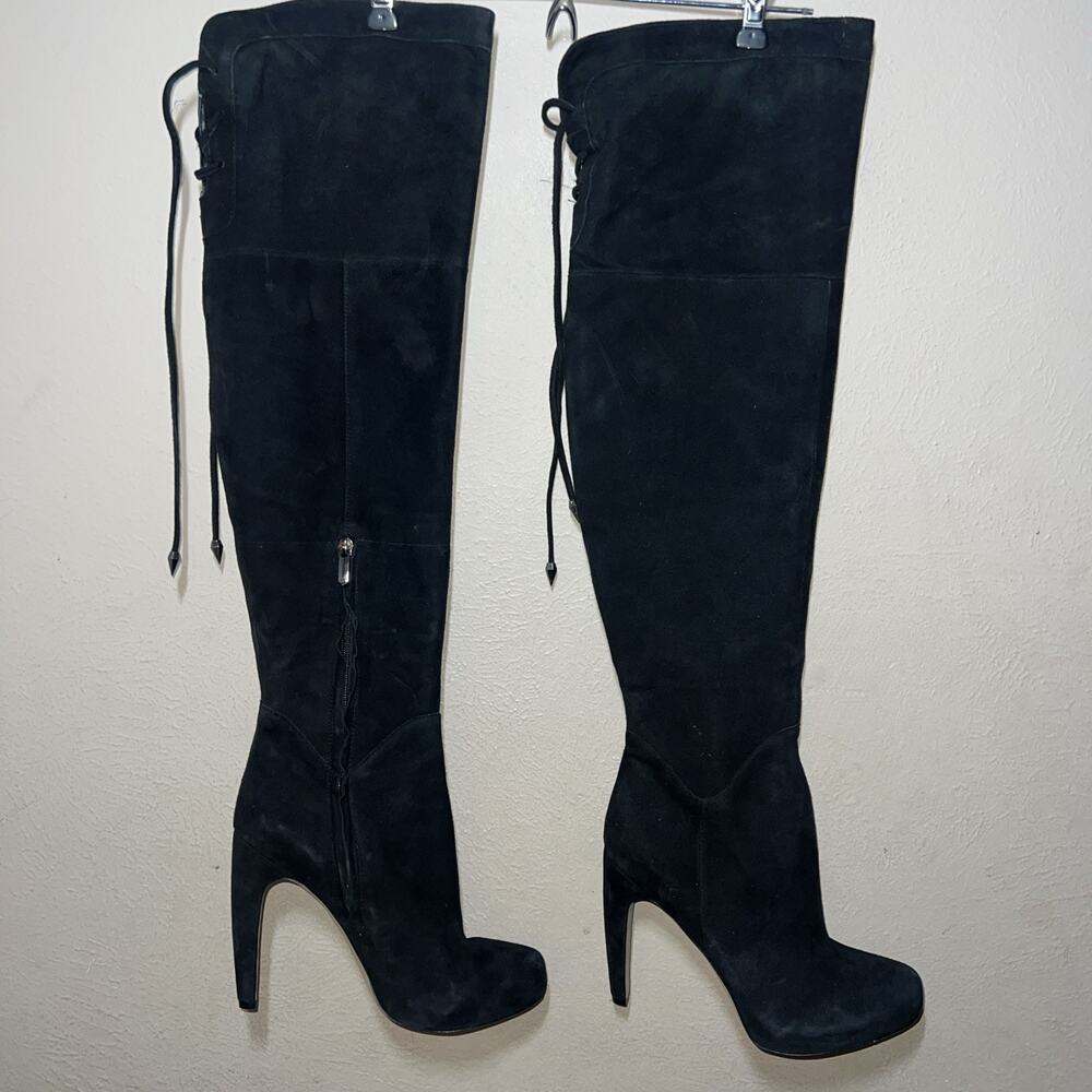 Sam Edelman Kayla Suede Over the Knee Boots Size 8.5M Black 8.5